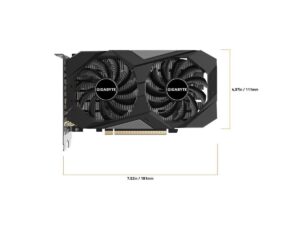 GeForce RTX 3050 WINDFORCE OC 6G: 2304 CUDA cores, 1477 MHz core clock, 6GB GDDR6 (96-bit), WINDFORCE cooling, 2x DP 1.4a, 2x HDMI 2.1